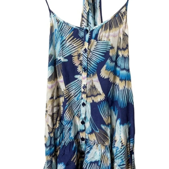 Free People Dress Womens XS Blue Tropical Boho Vacation Y2K Beachy Costal Mini - Picture 5 of 14